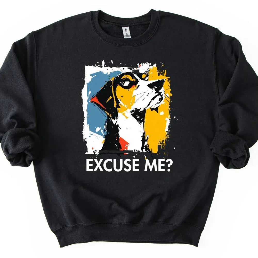 American Foxhound - Excuse Me Dog Sweater - Black