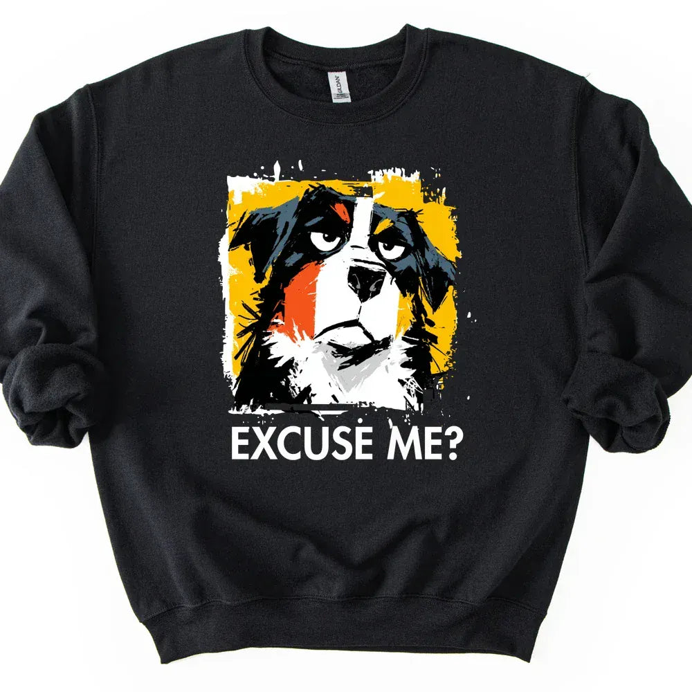 Bernese Mountain Dog - Excuse Me Dog Sweater - Black