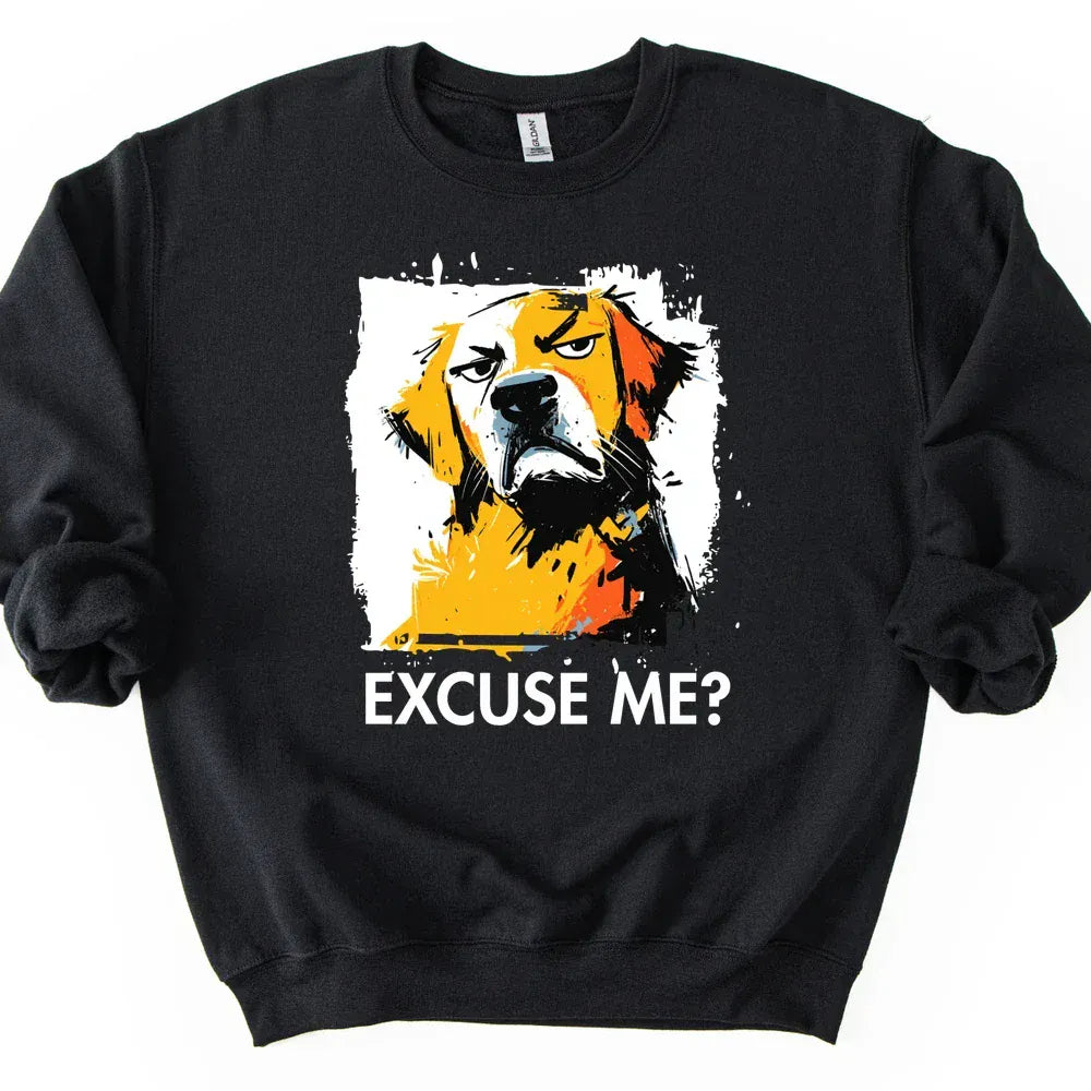 Golden Retriever - Excuse Me Dog Sweater - Black