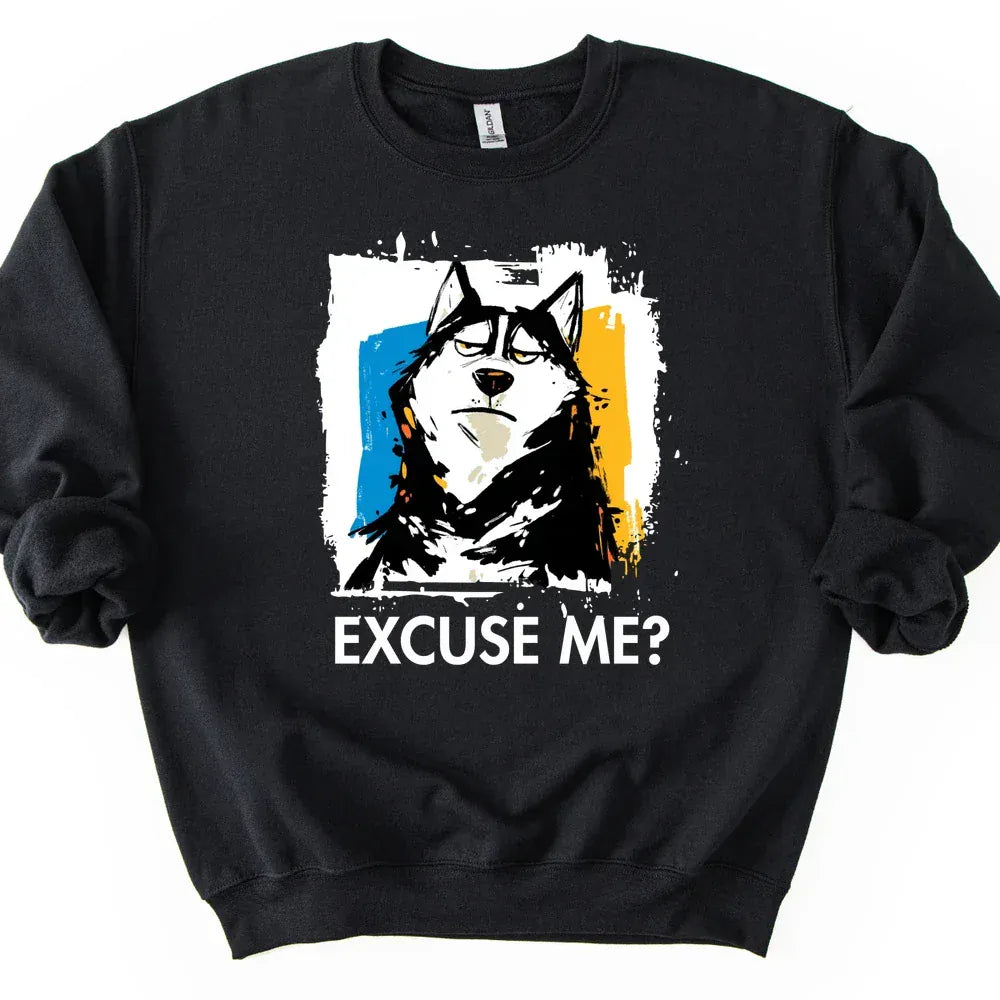 Husky - Excuse Me Dog Sweater - Black