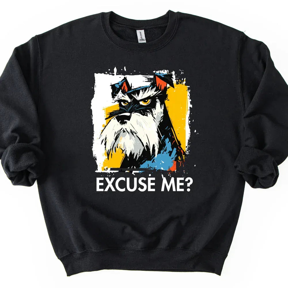 Miniature Schnauzer - Excuse Me Dog Sweater - Black