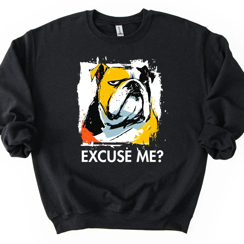 Bulldog - Excuse Me Dog Sweater - Black