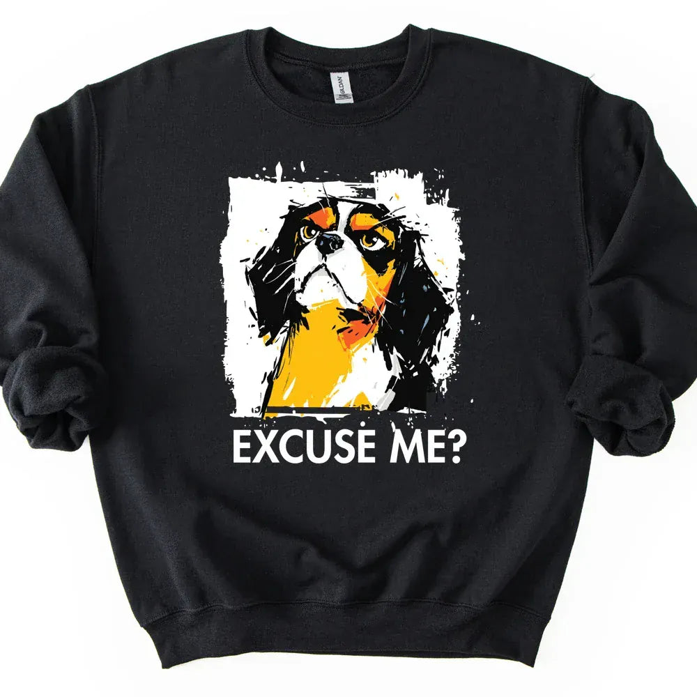 Cavalier King Charles Spaniel - Excuse Me Dog Sweater - Black