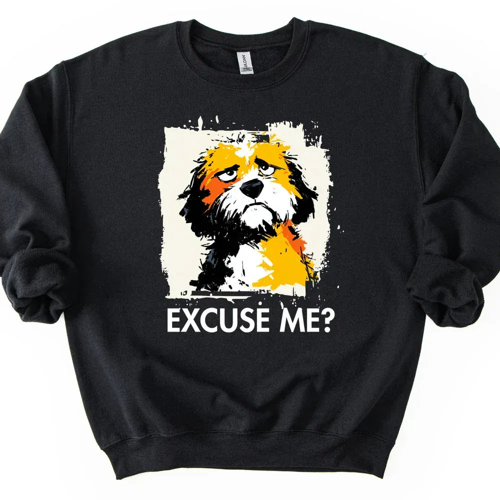 Cavapoo - Excuse Me Dog Sweater - Black