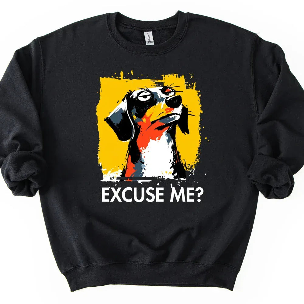 Dachshund - Excuse Me Dog Sweater - Black