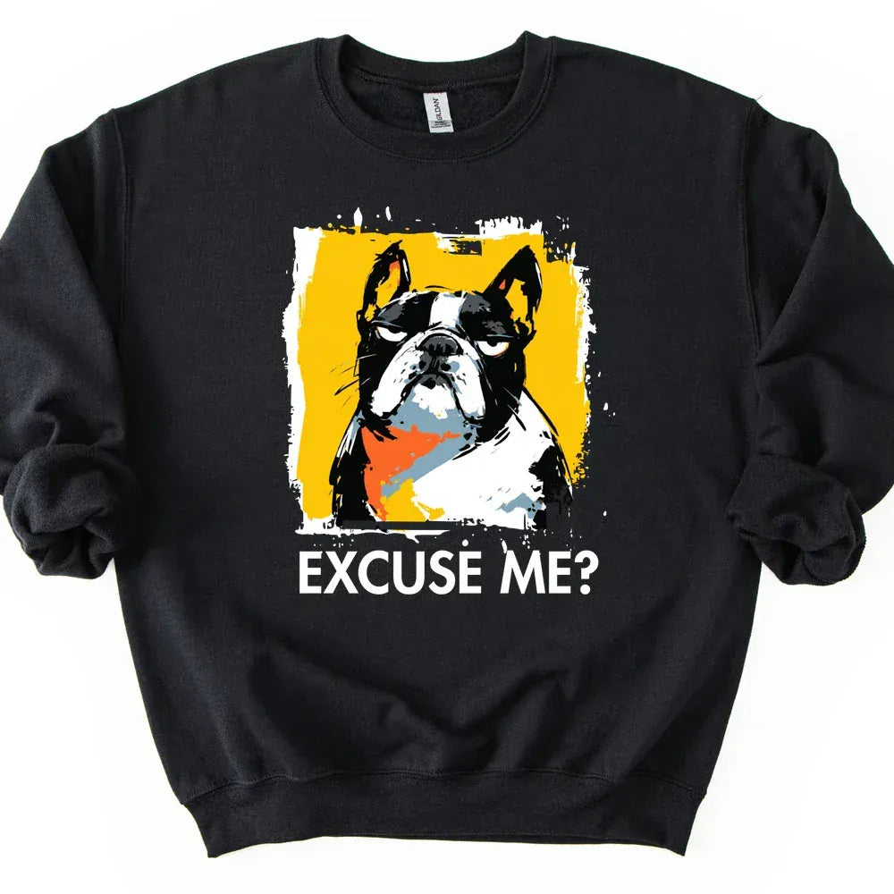 French Bulldog - Excuse Me Dog Sweater - Black