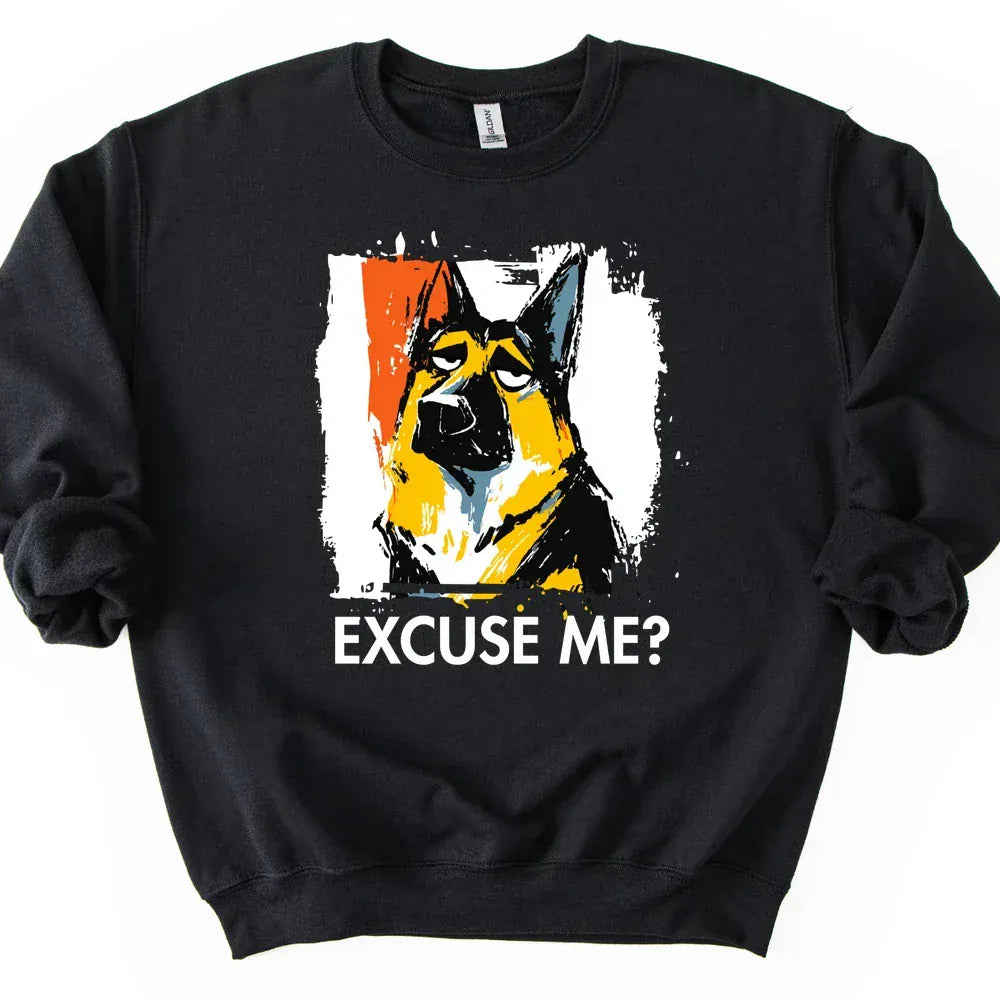 German Shepherd - Excuse Me Dog Sweater - Black
