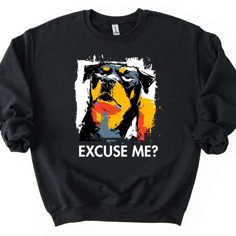 Rottweiler - Excuse Me Dog Sweater - Black