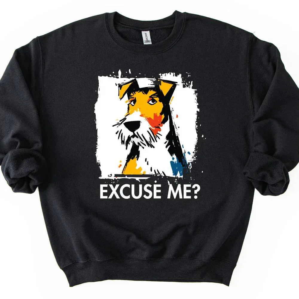 Wire Haired Fox Terrier - Excuse Me Dog Sweater - Black