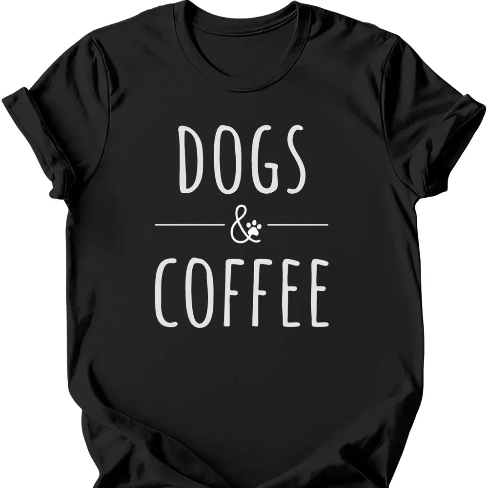 Dogs And Coffee T-Shirt - Black