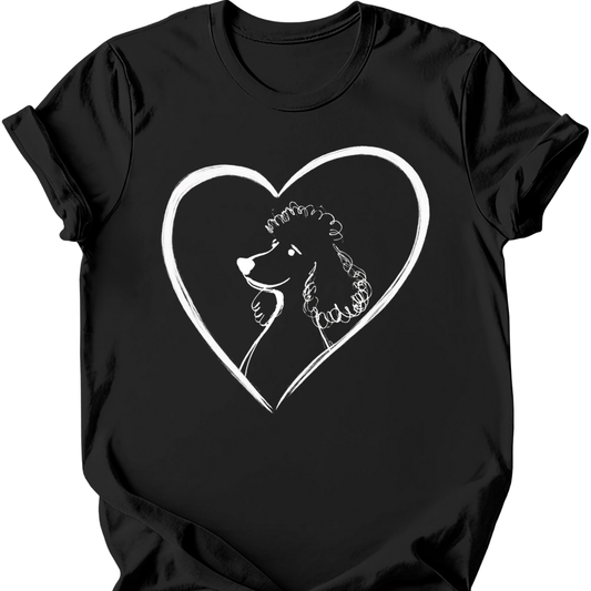Poodle - Heart Dog T-Shirt - Black