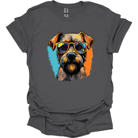 Border Terrier - Top Dog T-Shirt - Charcoal
