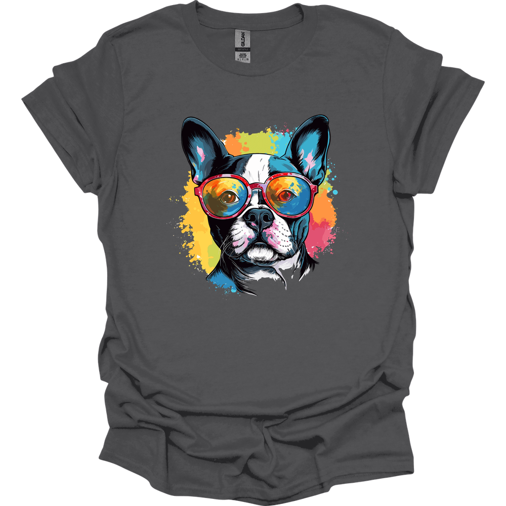 Boston Terrier - Top Dog T-Shirt - Charcoal