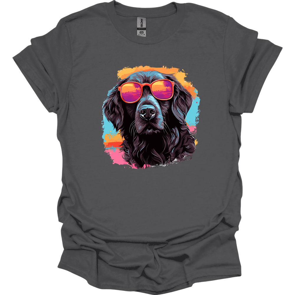 Flat Coated Retriever - Top Dog T-Shirt - Charcoal