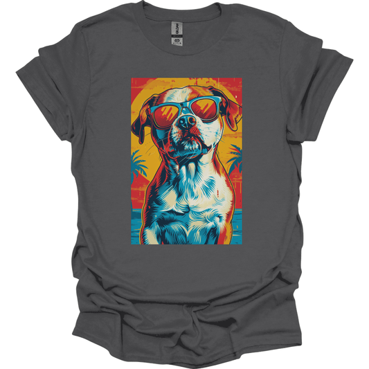Brittany - Summer Dog T-Shirt - Charcoal