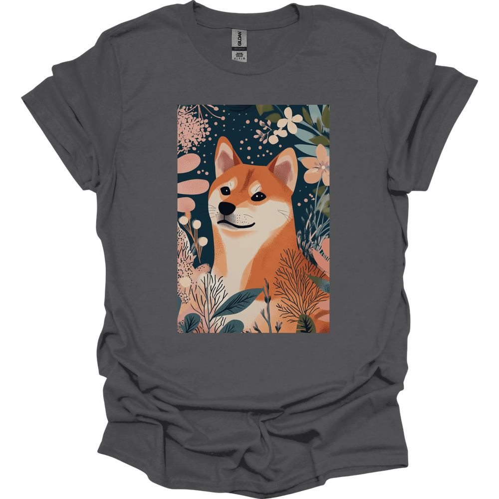 Shiba Inu - Boho Dog T-Shirt - Charcoal
