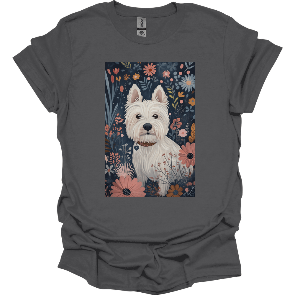 West Highland White Terrier - Boho Dog T-Shirt - Charcoal