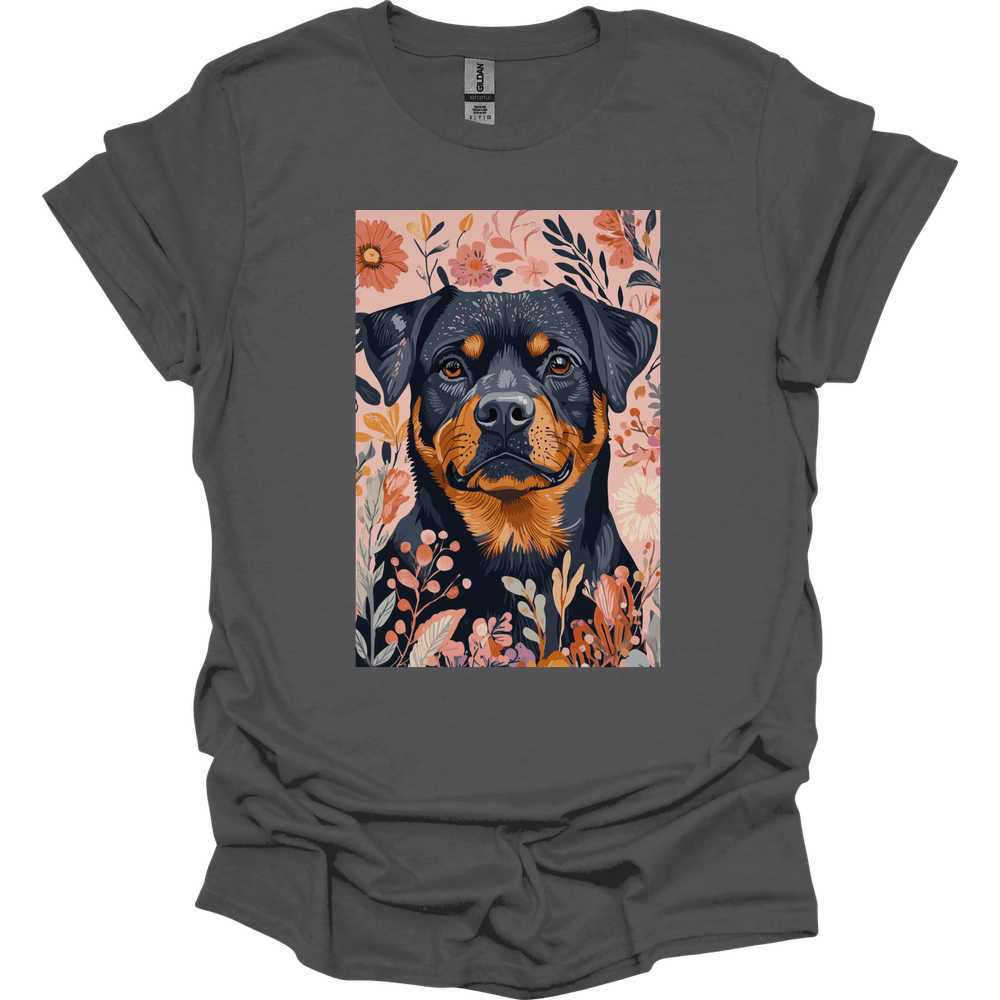 Rottweiler - Boho Dog T-Shirt - Charcoal