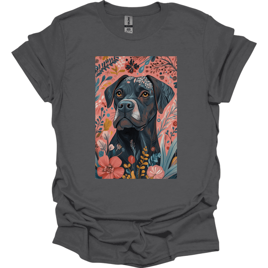 Mastiff - Boho Dog T-Shirt - Charcoal