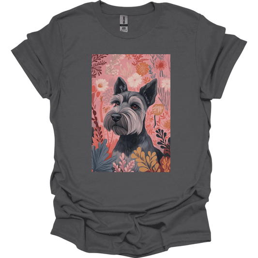 Miniature Schnauzer - Boho Dog T-Shirt - Charcoal