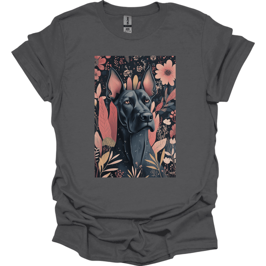 Great Dane - Boho Dog T-Shirt - Charcoal