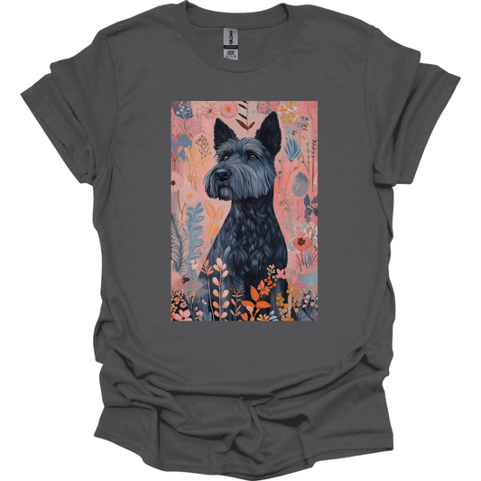 Kerry Blue Terrier - Boho Dog T-Shirt - Charcoal