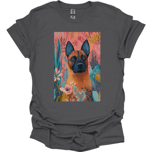 Beligian Malinois - Boho Dog T-Shirt - Charcoal