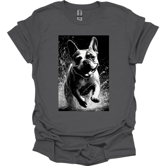 French Bulldog - Puddle Dog T-Shirt - Charcoal