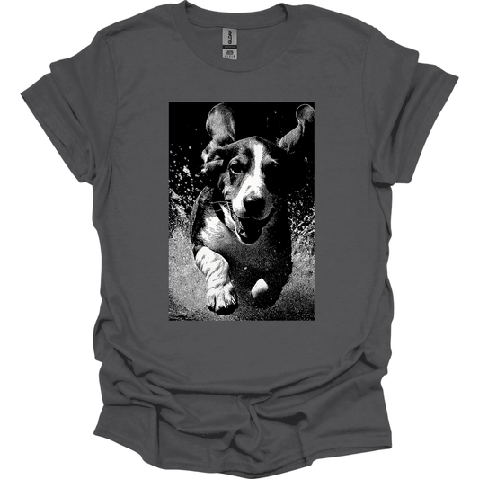 Basset Hound - Puddle Dog T-Shirt - Charcoal