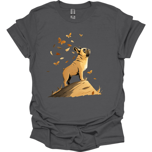 French Bulldog - Fall Dog T-Shirt - Charcoal