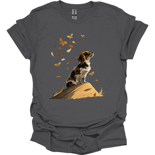 Papillon - Fall Dog T-Shirt - Charcoal