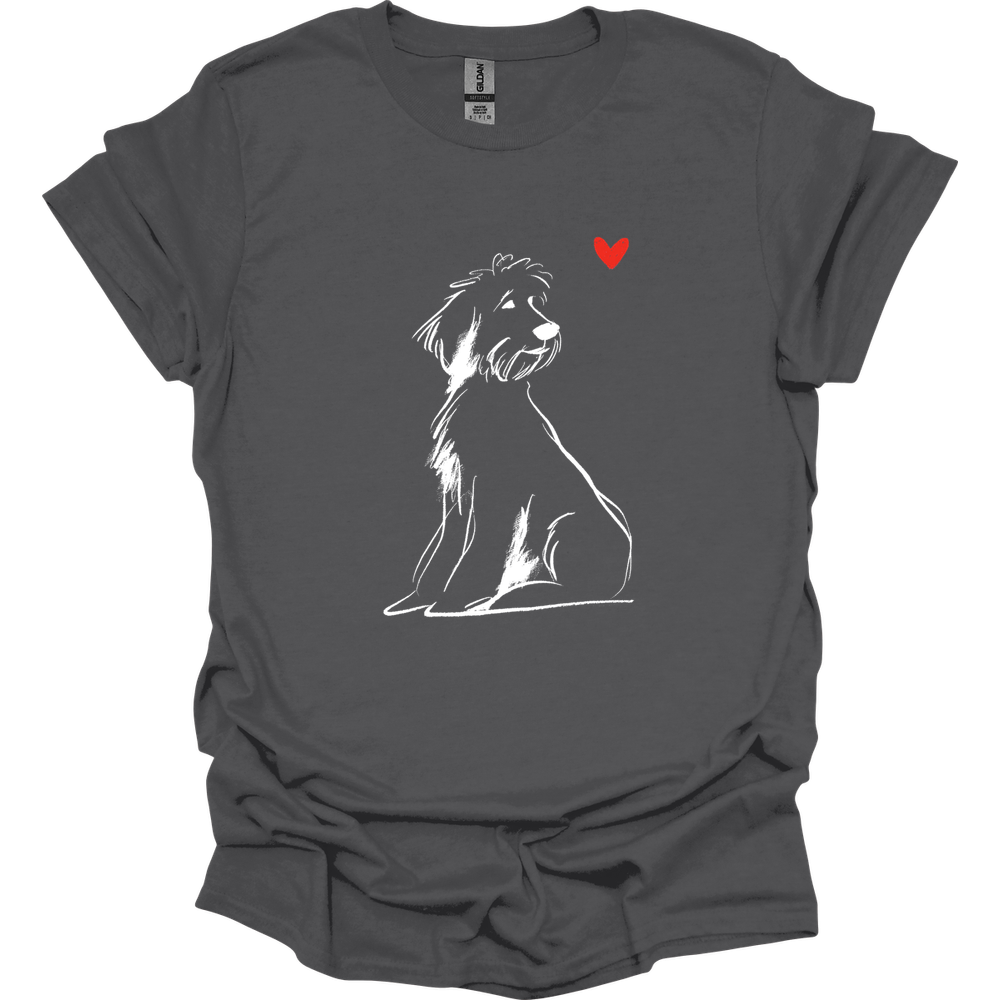 Portuguese Water Dog - Sketch Dog T-Shirt - Charcoal
