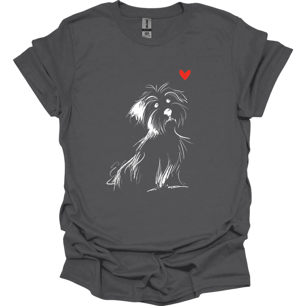 Havanese - Sketch Dog T-Shirt - Charcoal