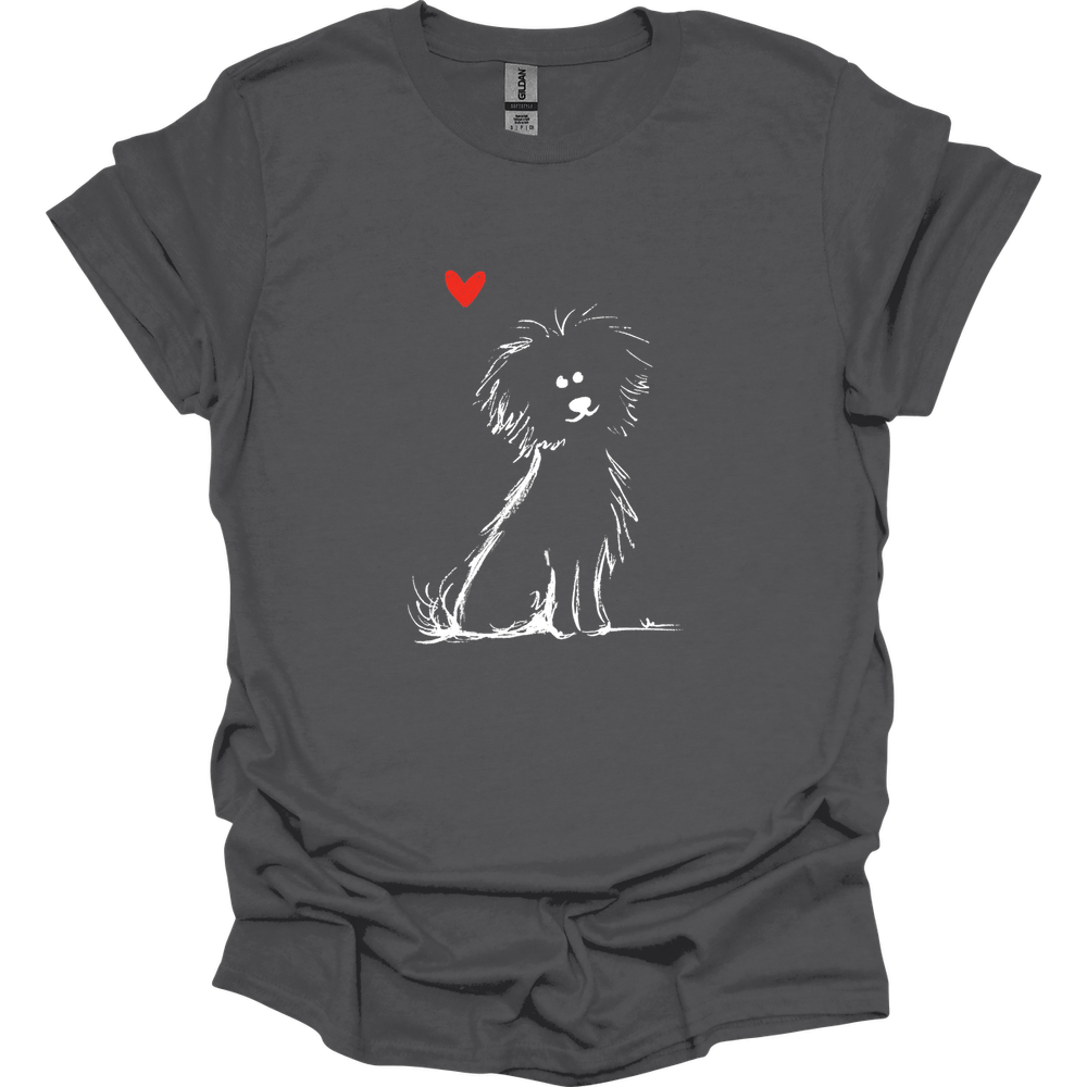 Bichon Frise - Sketch Dog T-Shirt - Charcoal
