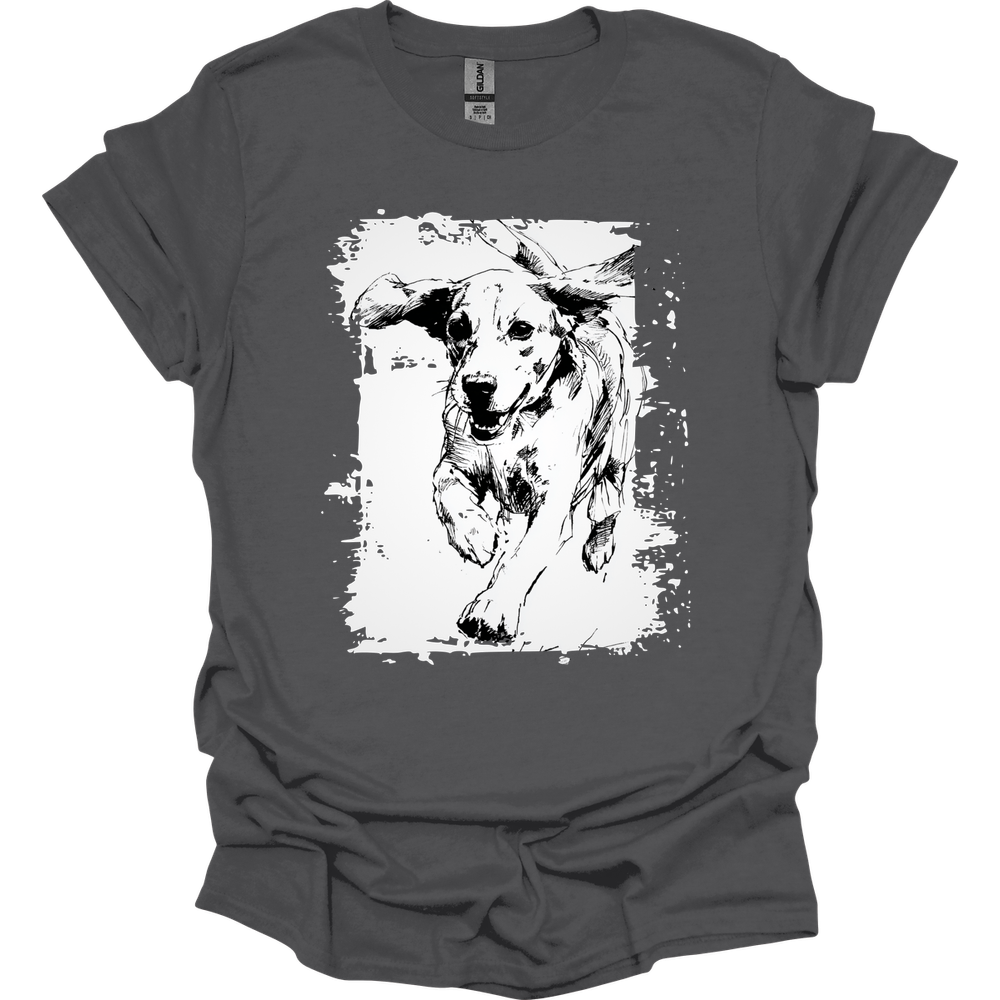 Beagle - Running Dog T-Shirt - Charcoal