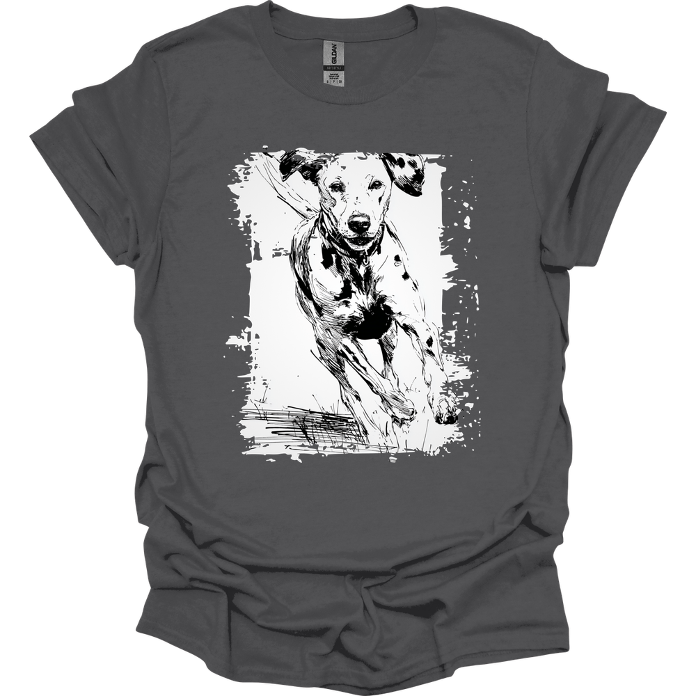 Dalmatian - Running Dog T-Shirt - Charcoal