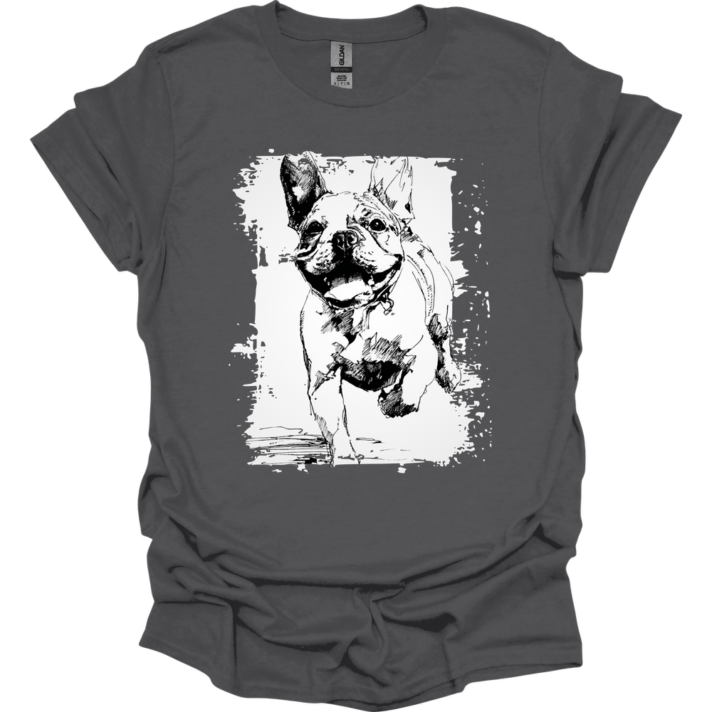 French Bulldog - Running Dog T-Shirt - Charcoal