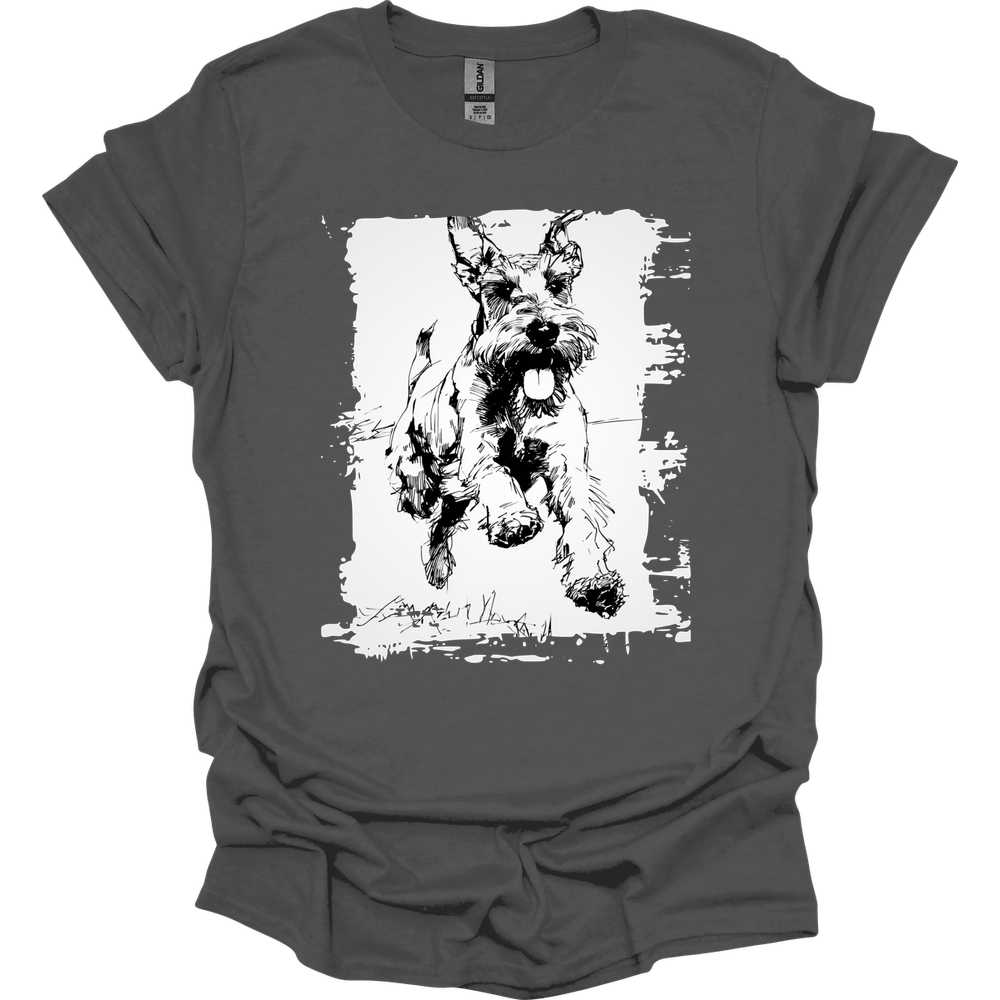 Giant Schnauzer - Running Dog T-Shirt - Charcoal