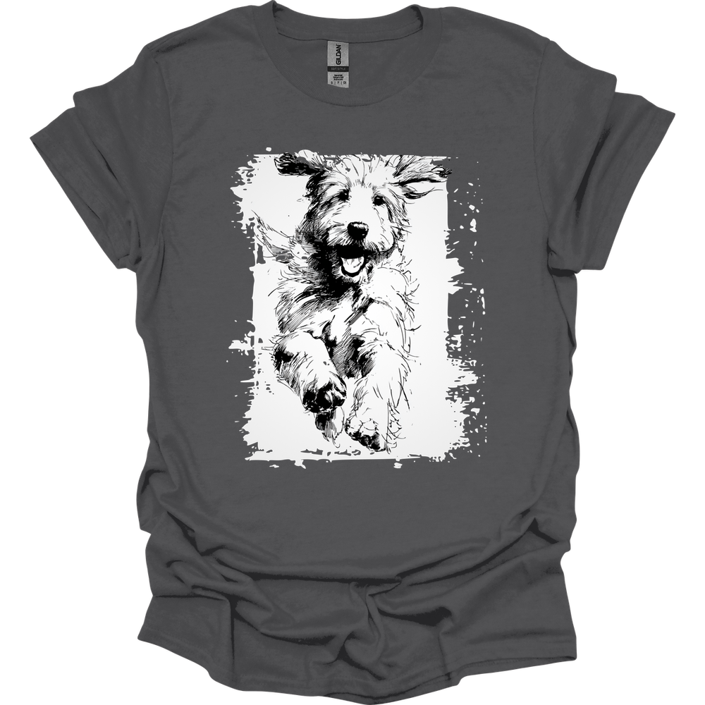 Golden Doodle - Running Dog T-Shirt - Charcoal