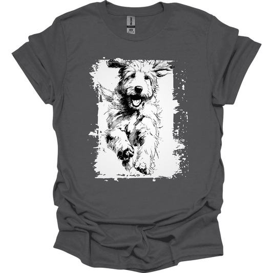 Golden Doodle - Running Dog T-Shirt - Charcoal