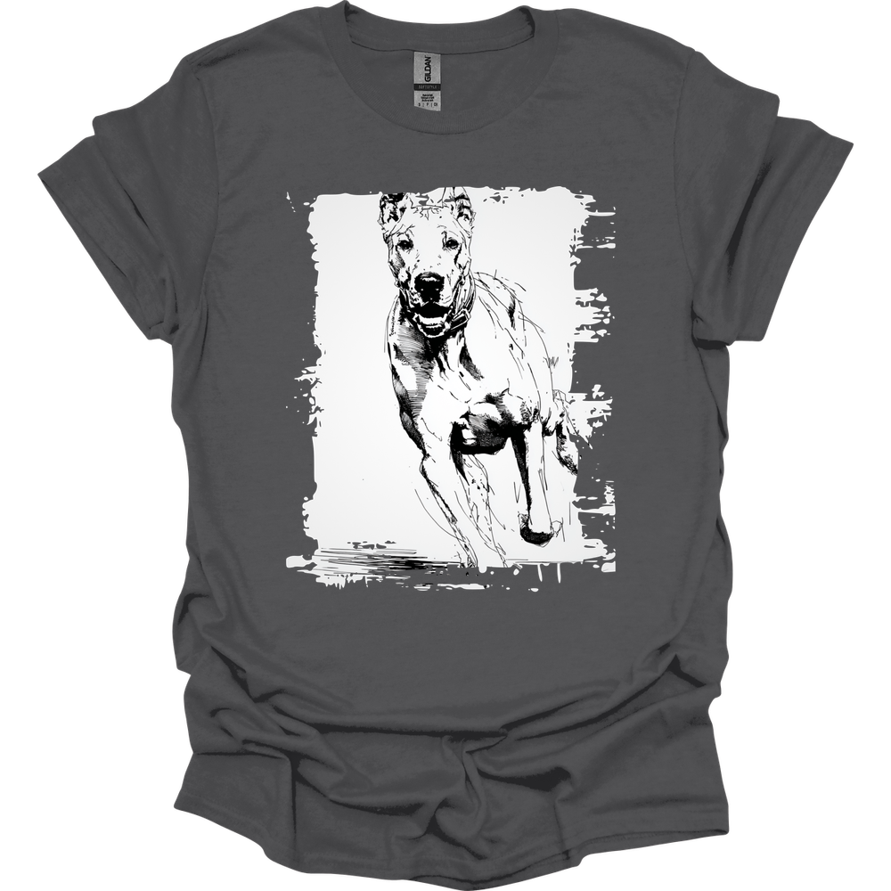 Great Dane - Running Dog T-Shirt - Charcoal