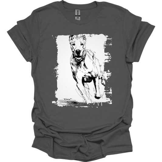 Great Dane - Running Dog T-Shirt - Charcoal