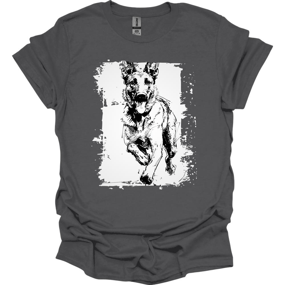 Dutch Shepherd - Running Dog T-Shirt - Charcoal