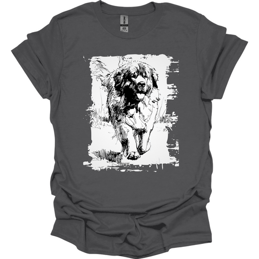 Newfoundland - Running Dog T-Shirt - Charcoal