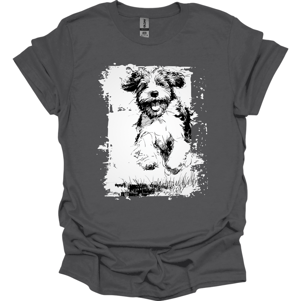 Portuguese Water Dog - Running Dog T-Shirt - Charcoal