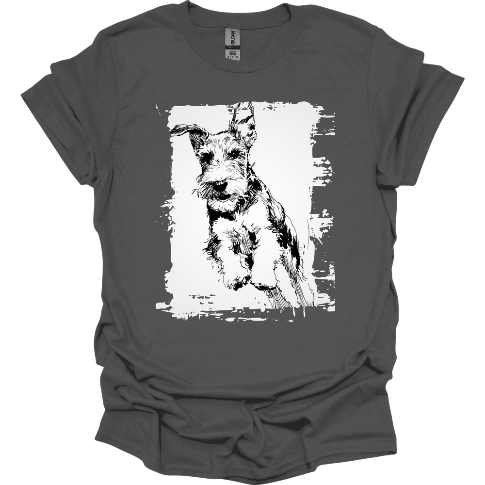 Kerry Blue Terrier - Running Dog T-Shirt - Charcoal