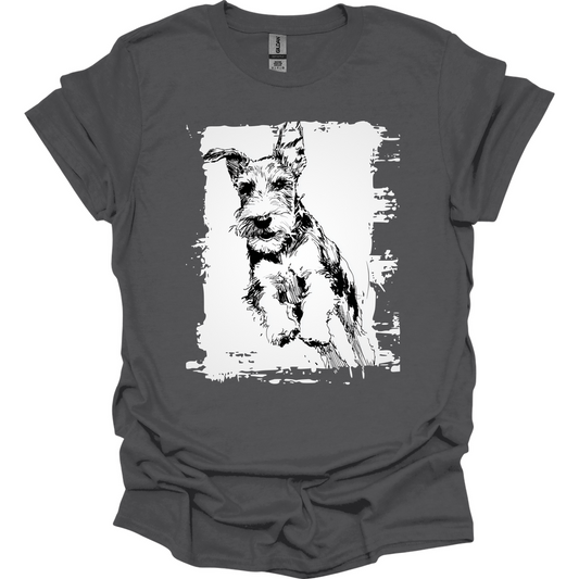 Kerry Blue Terrier - Running Dog T-Shirt - Charcoal