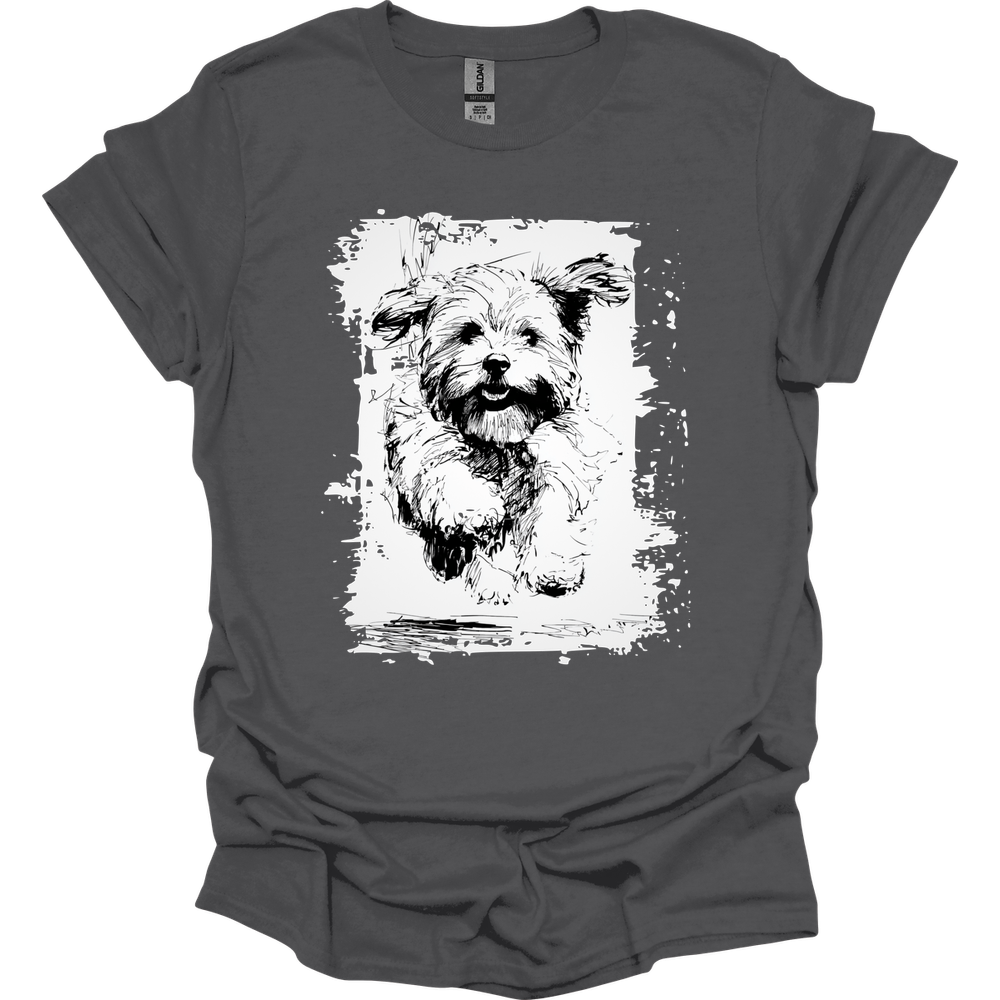 Havanese - Running Dog T-Shirt - Charcoal
