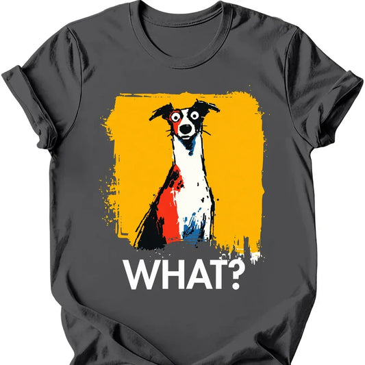 Greyhound - What Dog T-Shirt - Charcoal