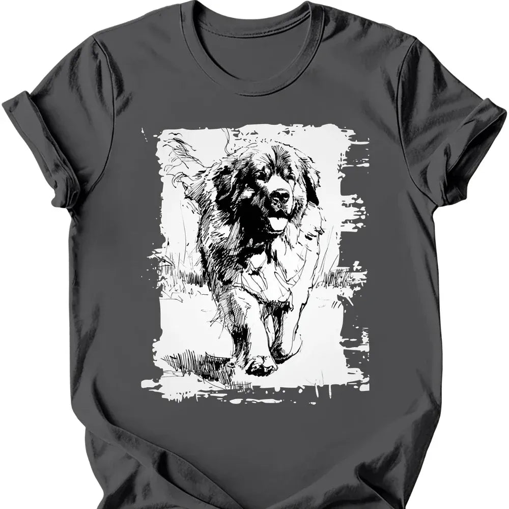 Newfoundland - Running Dog T-Shirt - Charcoal